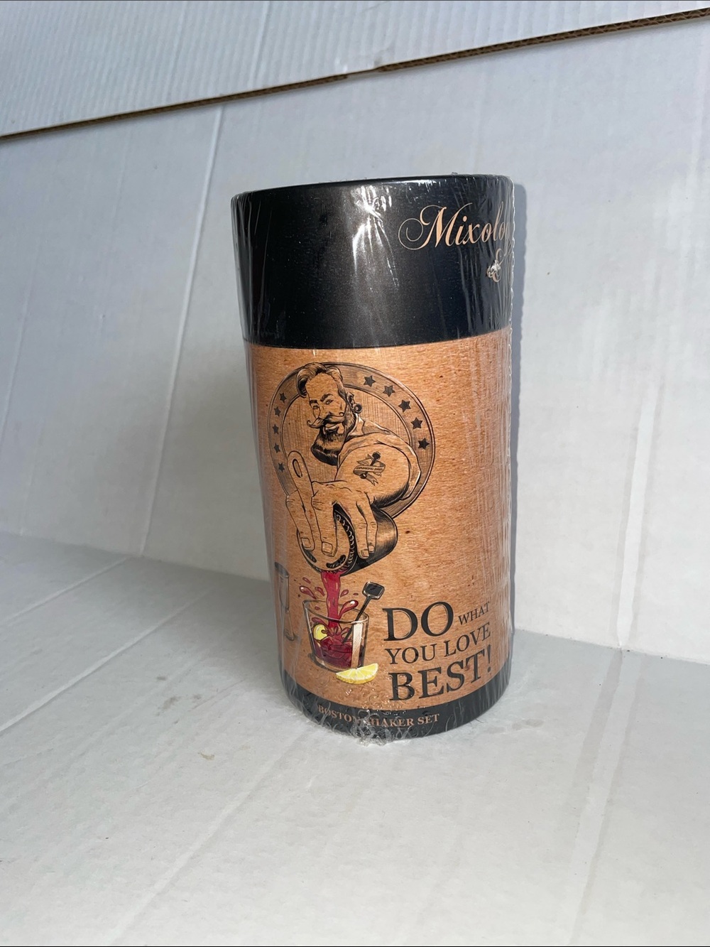 Wood-Style Cocktail Shaker Set - Brown New with Original Wrapper